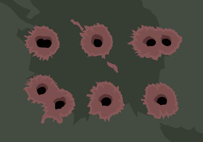 Rusty Bullet Hole Metal Vector Icons Rusty Bullet Hole Metal Vector Icons