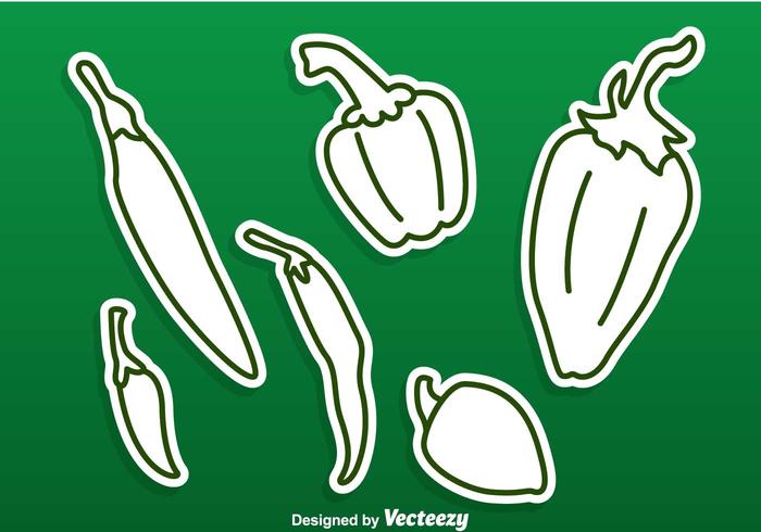 Green Hot Pepper Vectors