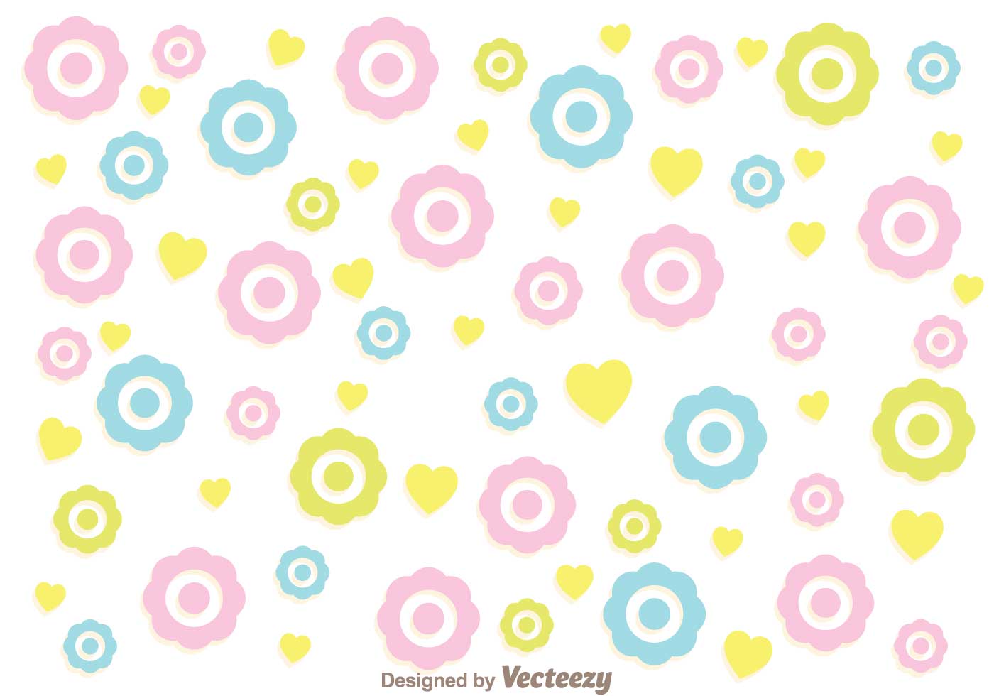 Colorful Flowers Girly Pattern Vector - Download Free 