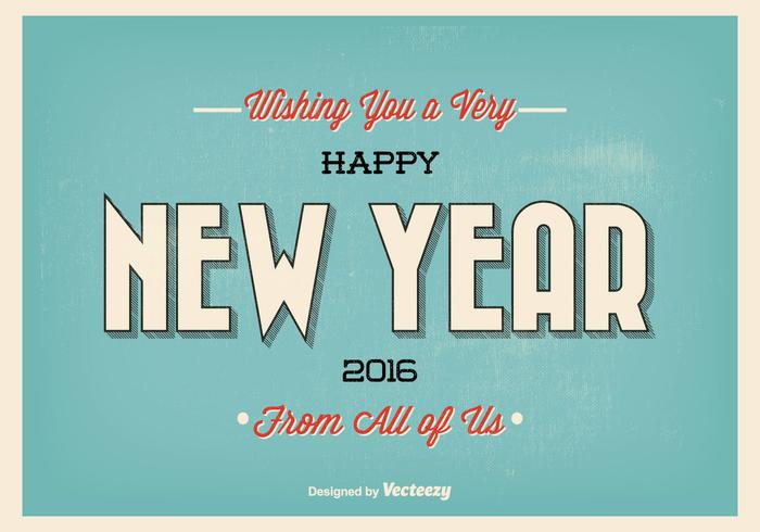 Vintage Typographic New Year Greeting Illustration