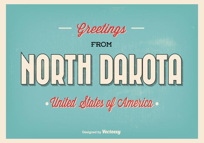 Typographic North Dakota Greeting Illustration vector