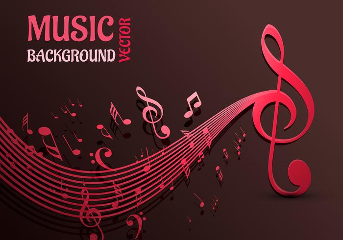 Beautiful Music Notes Vector Background