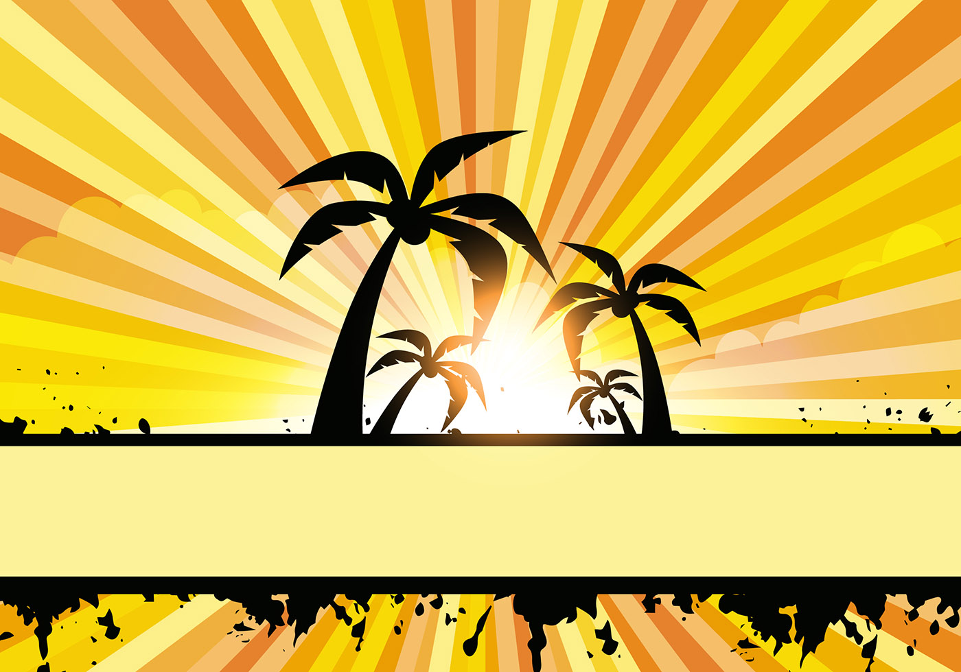 Summer Style Vector with Coconut Tree - Download Free Vector Art, Stock