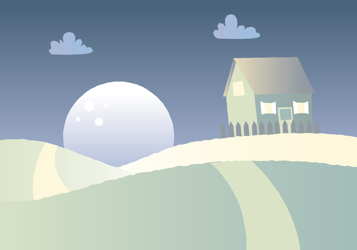 Night Time Cartoon Landscape vector