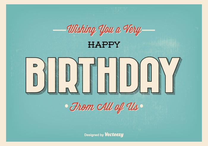 Typographic Birthday Greeting Illustration vector