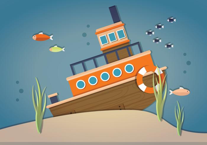 Sunken Ship Vector