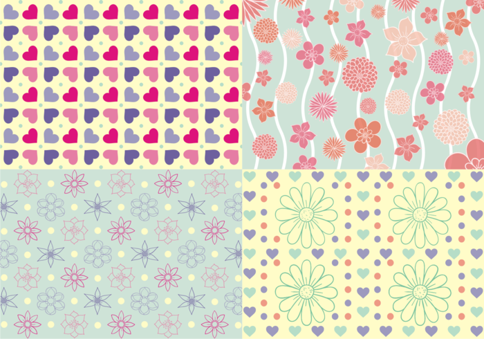 Girly Patterns Vector