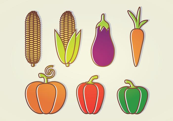 Variedad de verduras de vectores