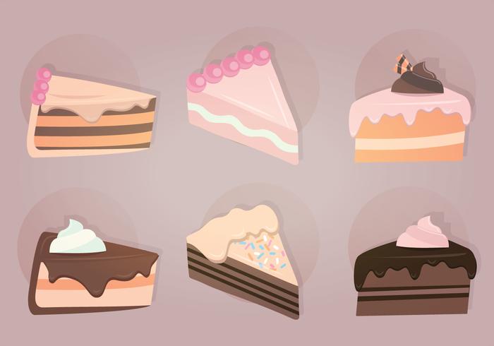 Slices of Cake Vector Illustration