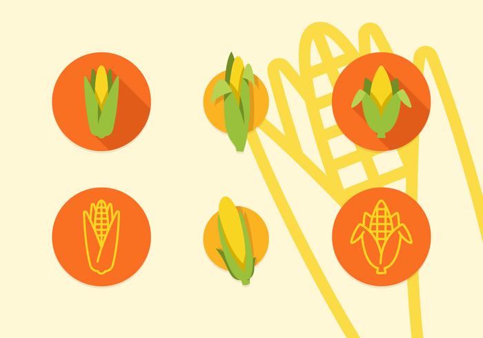 Ear Of Corn Vector Flat Icons Ear Of Corn Vector Flat Icons