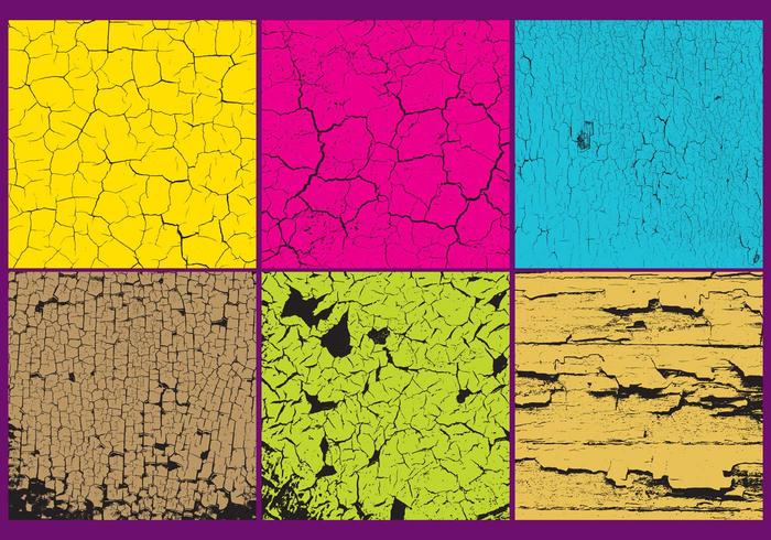 Vectores de textura de pintura agrietada