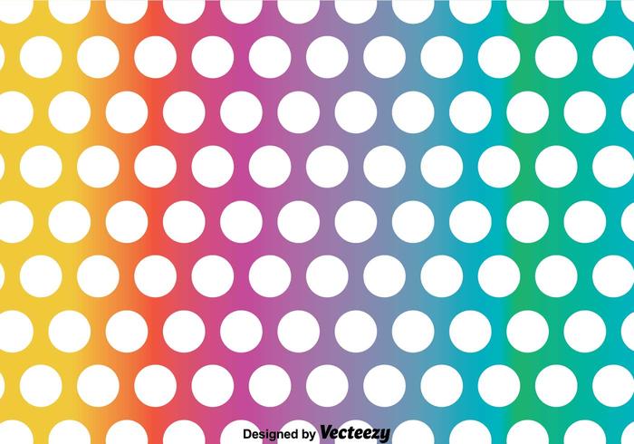 Rainbow Polka Dot Pattern Vector