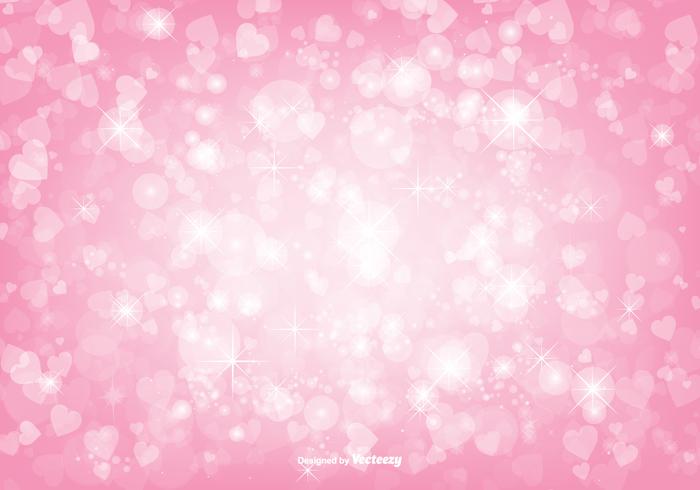 Beautiful Pink Bokeh Hearts Background Illustration vector