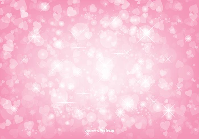 Hermoso Rosa Bokeh Corazones Ilustración De Fondo vector