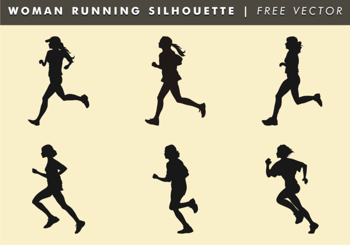 Mujer corriendo silueta vector libre