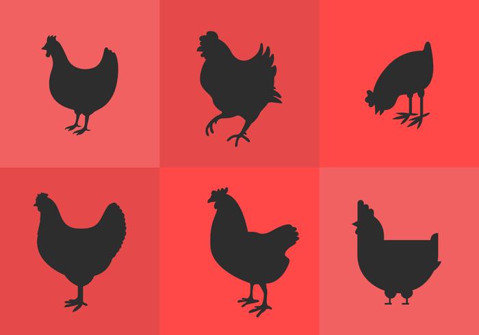 Chicken Silhouette Vectors Chicken Silhouette Vectors