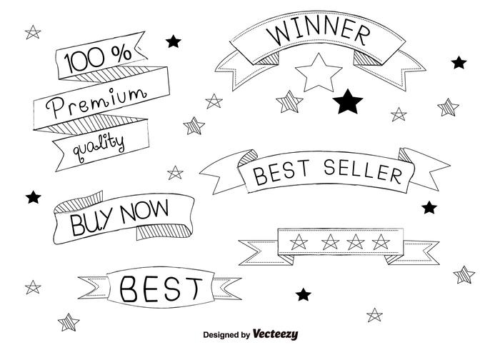 Hand Drawn Best Seller Labels vector