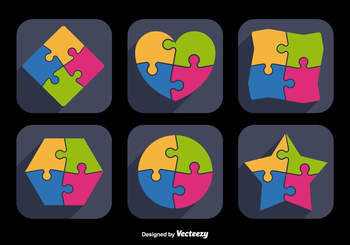 Jigsaw Icon Shapes vector