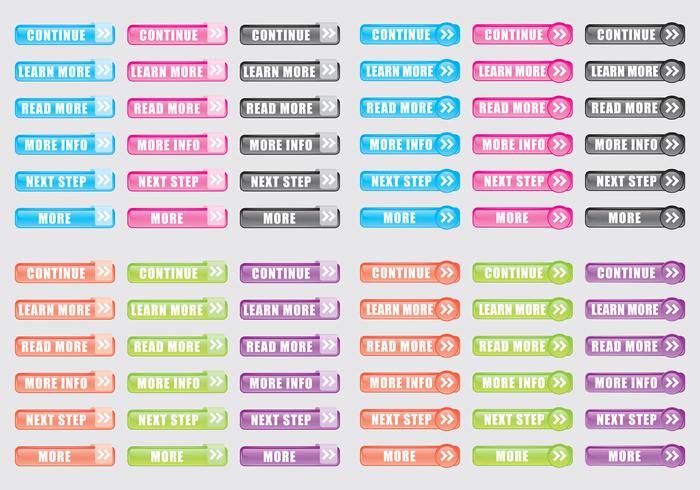 Glow Buttons For Web vector