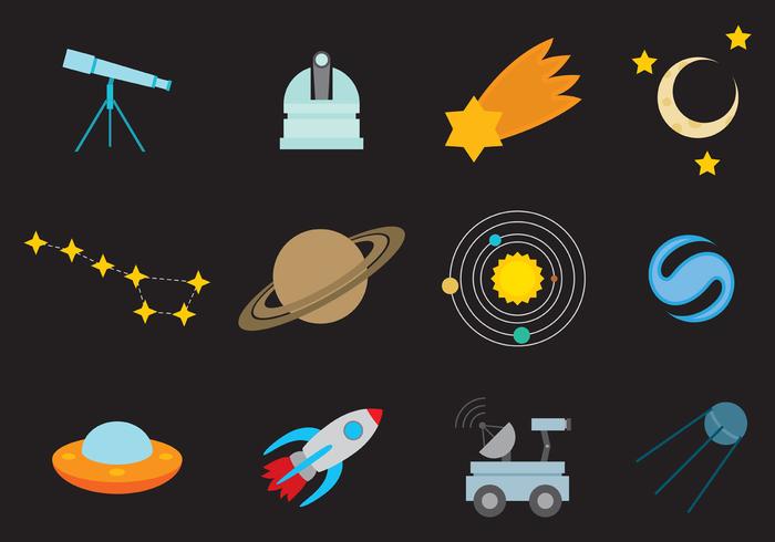 Iconos del vector del espacio