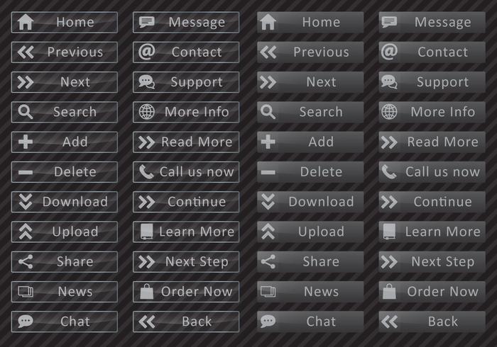 Botones Negros Para Diseño Web vector