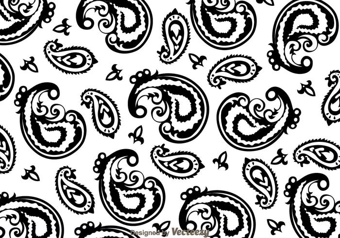 Fondo blanco y negro de Paisley vector