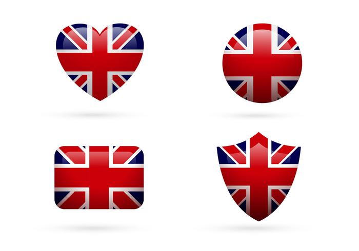 Bandera Del Reino Unido Icon Set Vectores