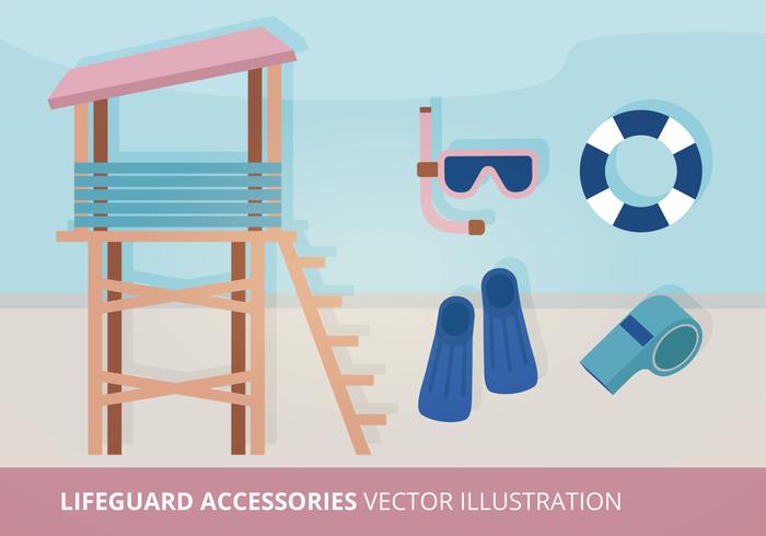 Lifeguard Accessories Vector Illustration