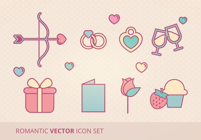 Romántico Vector Icon Set