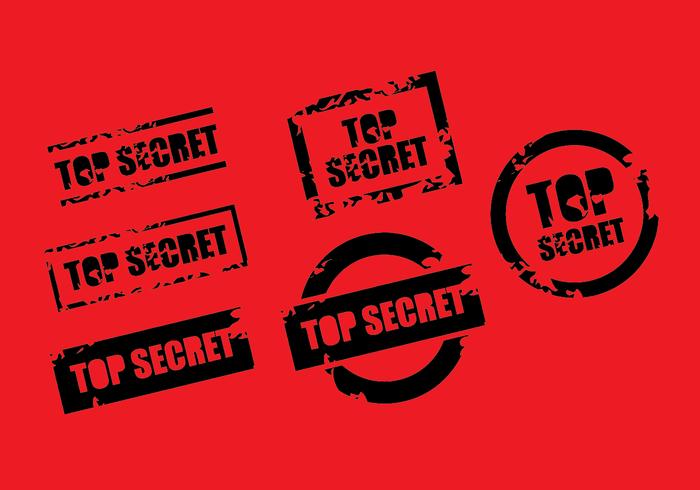 Top Secret Stamp Vector Set Top Secret Stamp Vector Set