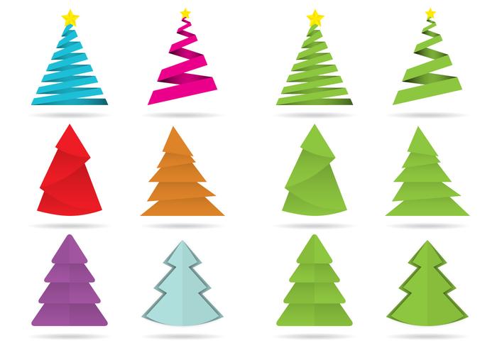 Colorful Christmas Tree Vectors Colorful Christmas Tree Vectors