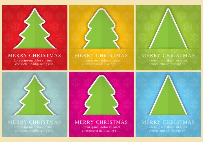Christmas Tree Vector Cards
