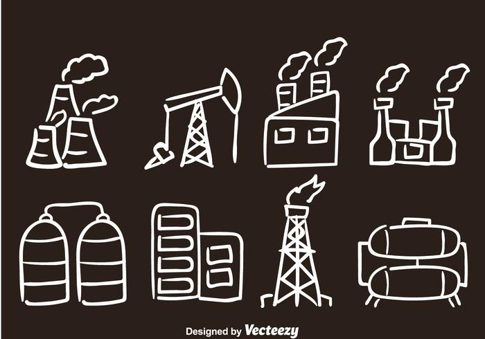 Fábrica de dibujado a mano iconos vectoriales vector