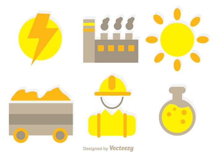 Iconos de elementos de fábrica vector