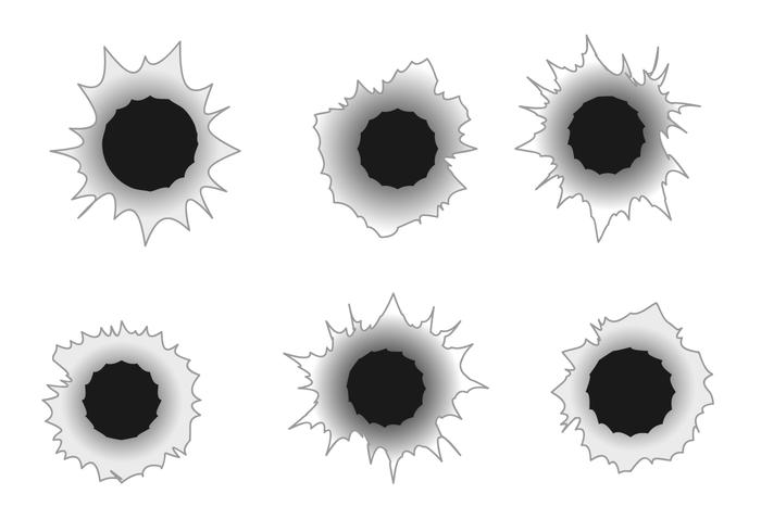 Bullet Holes in Paper Vectors