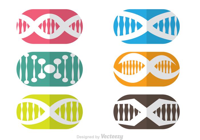 Double Helix Capsule Icons vector