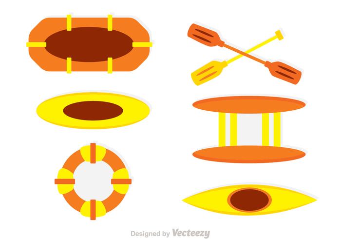 Water Rafting Vector Icons