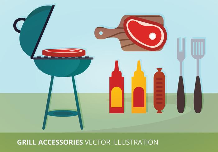 Grill Accessories Vector Illustration