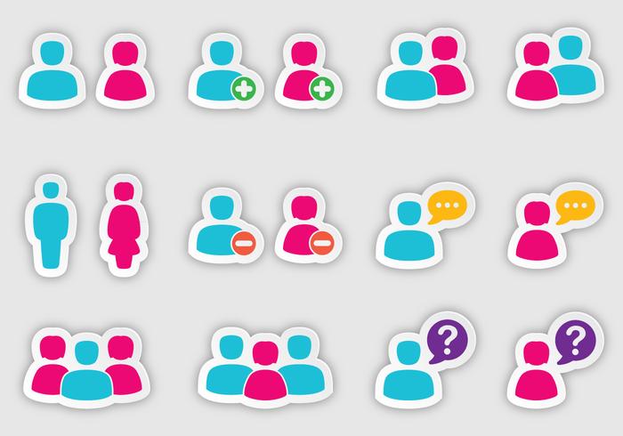 People Sticker Vectors People Sticker Vectors