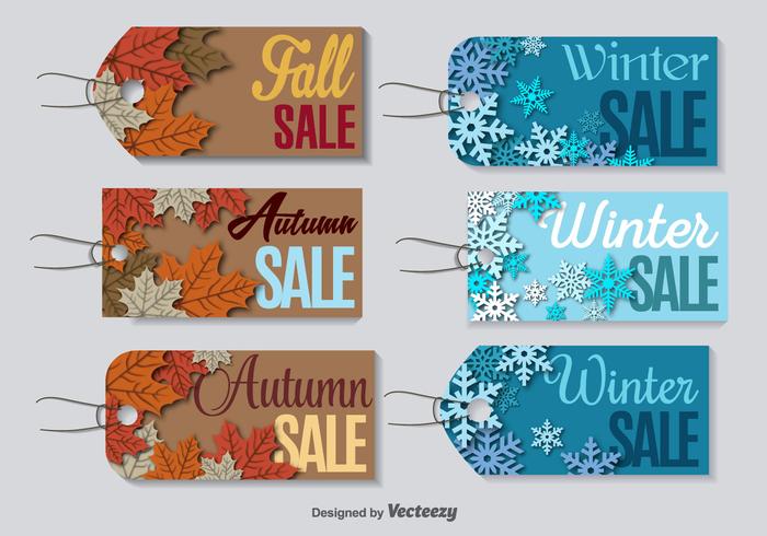 Season clearance sale labels vector