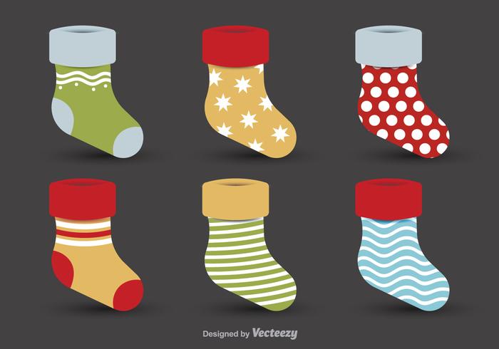 Christmas decorative stockings vector