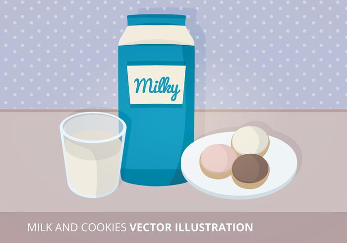 Leche y galletas ilustración vectorial vector