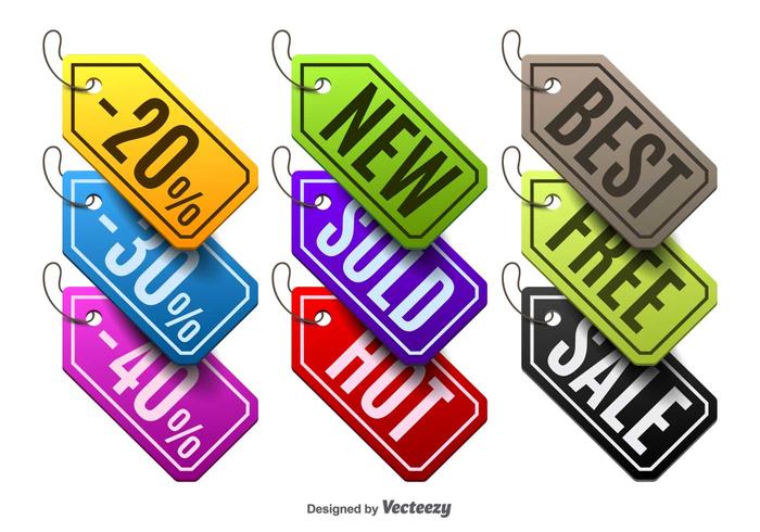 Colorful labels vector