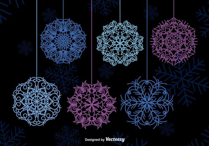 Winter snowflakes vector