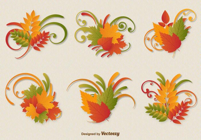 Autumn Leaves Ornament Vectors