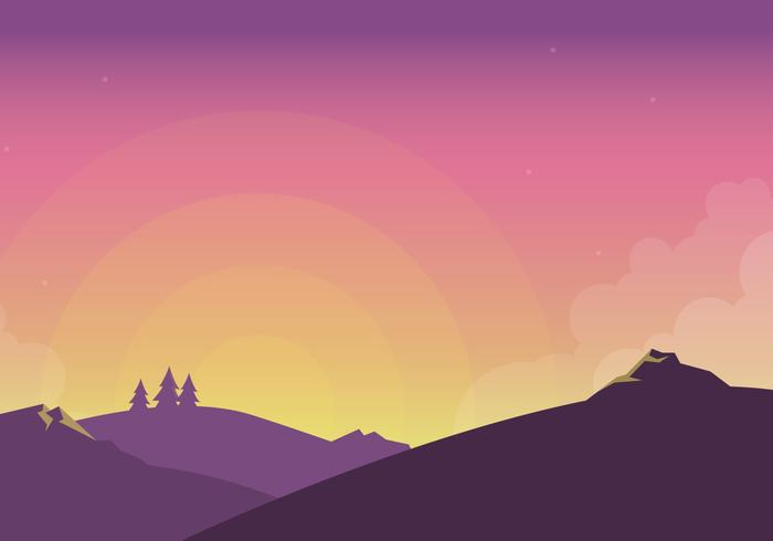 Sunset Scene Vector