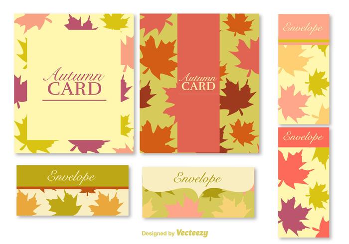 Autumn postcards and banners vector