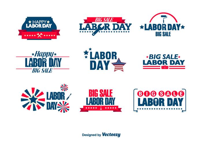 Labor day badges vector