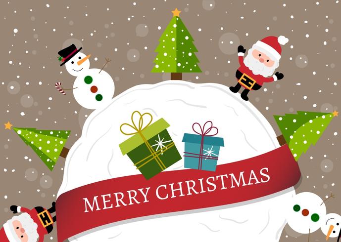 Happy christmas cartoon background vector