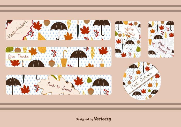 Fall Leaf Banner Vectors